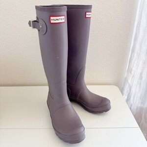 Hunter Original Tall ThunderCloud Lilac Purple Gray Boots Size 6